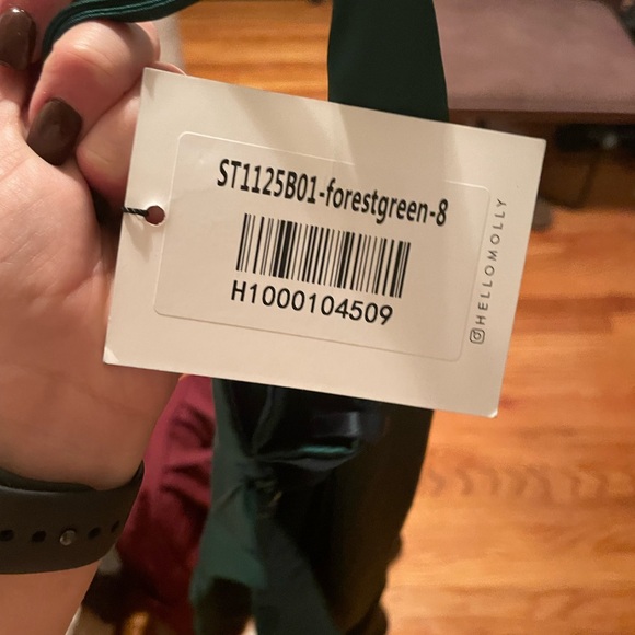 Hello Molly Emerald Green Wrap Mini Dress - Picture 3 of 3